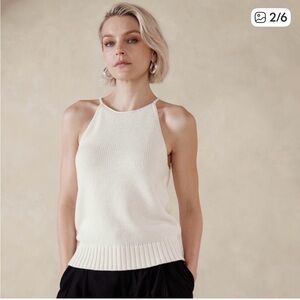 Banana Republic Cream Halter Knit Tank